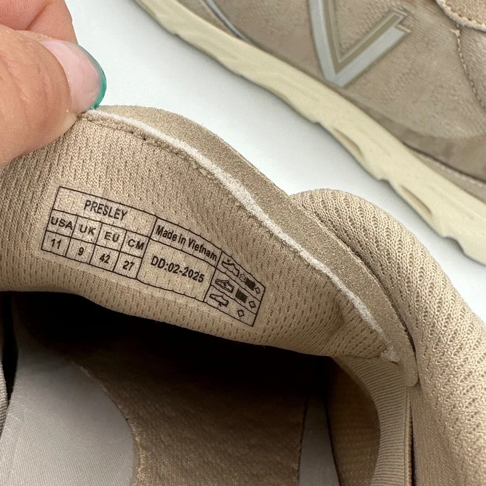 Vionic Presley Walking Sneaker women 11 Taupe Suede slip-on Athleisure Orthotic